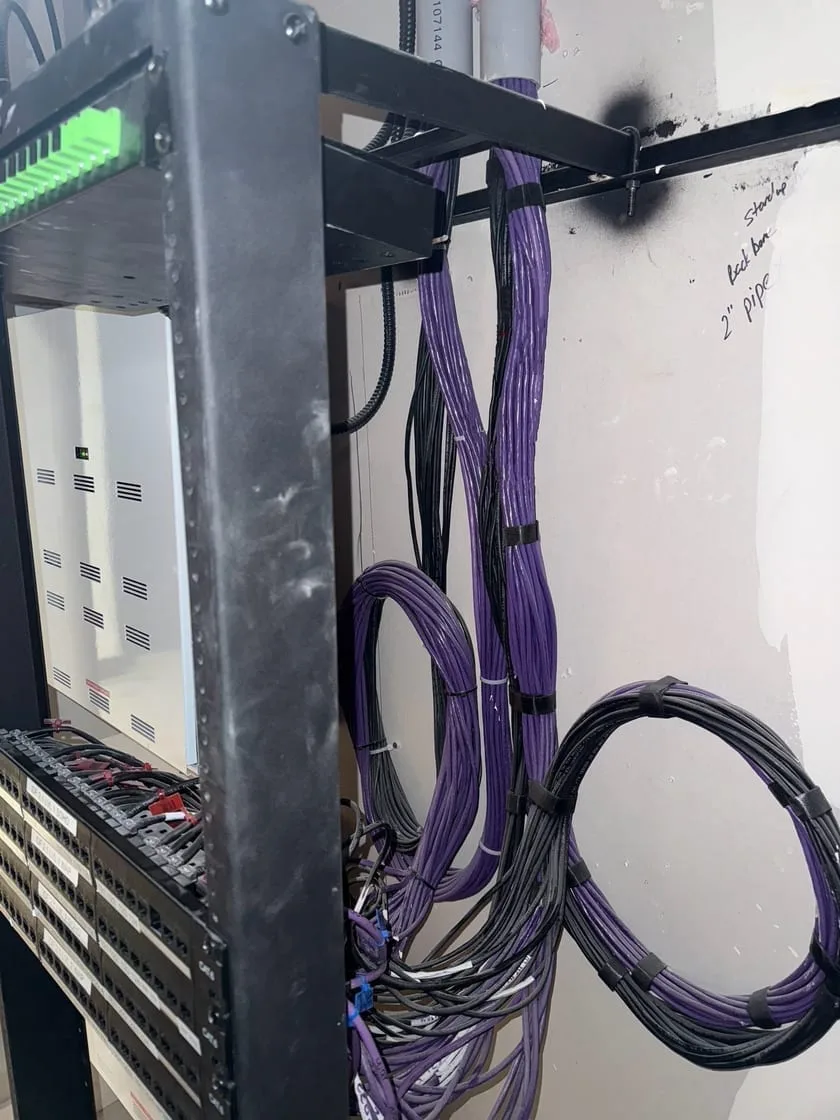 Low-voltage wiring in progress